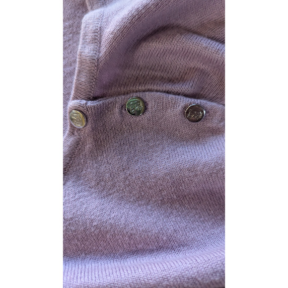 Chaps Women's Long Sleeve Sweater, Lavender, Scoop Neck, Size 2X, Button Detail - Picture 5 of 7